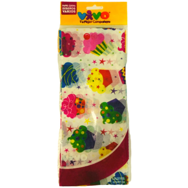 PAPEL CHINA CUPCAKES 1/3 MGPNT053 VIVO
