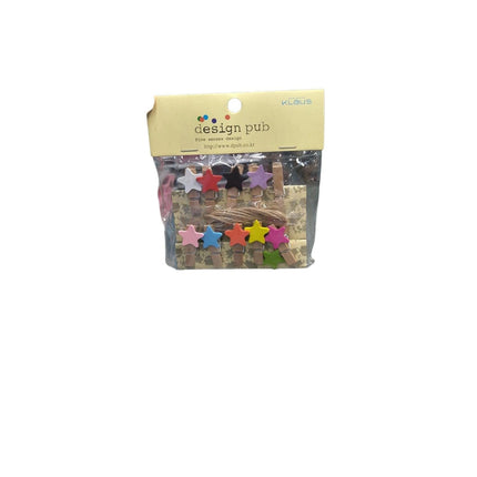 GANCHO DE MADERA 10PC ESTRELLA