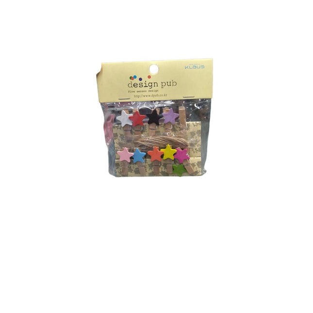 GANCHO DE MADERA 10PC ESTRELLA