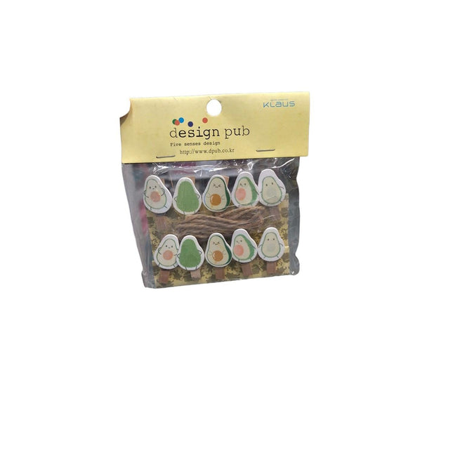 GANCHO DE MADERA 10PC AGUACATE