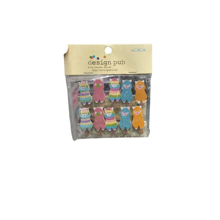 GANCHO DE MADERA 10PC LLAMA