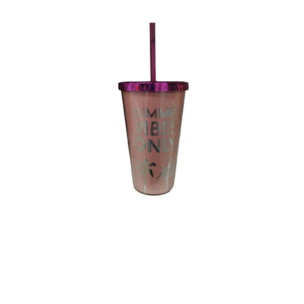 VASO C/ PAJILLA 450ML PALMERA SURT.