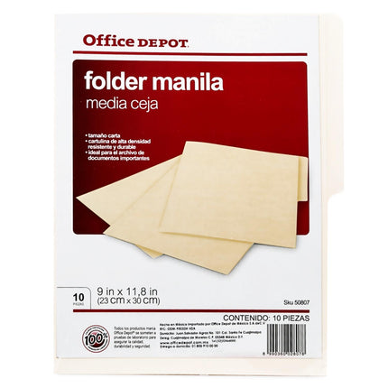 FOLDER MANILA T/CARTA PAQUETE (1/10)