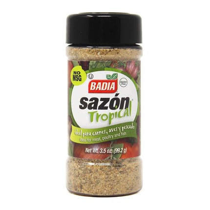 BADIA SAZON TROPICAL 8X3.5 OZ B-STAND.