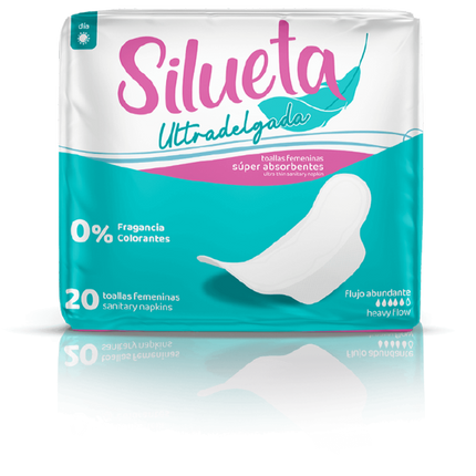 TOALLA FEMENINA ULTRA DELGADA SILUETA 20